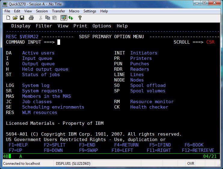 3270/5250 terminal emulator